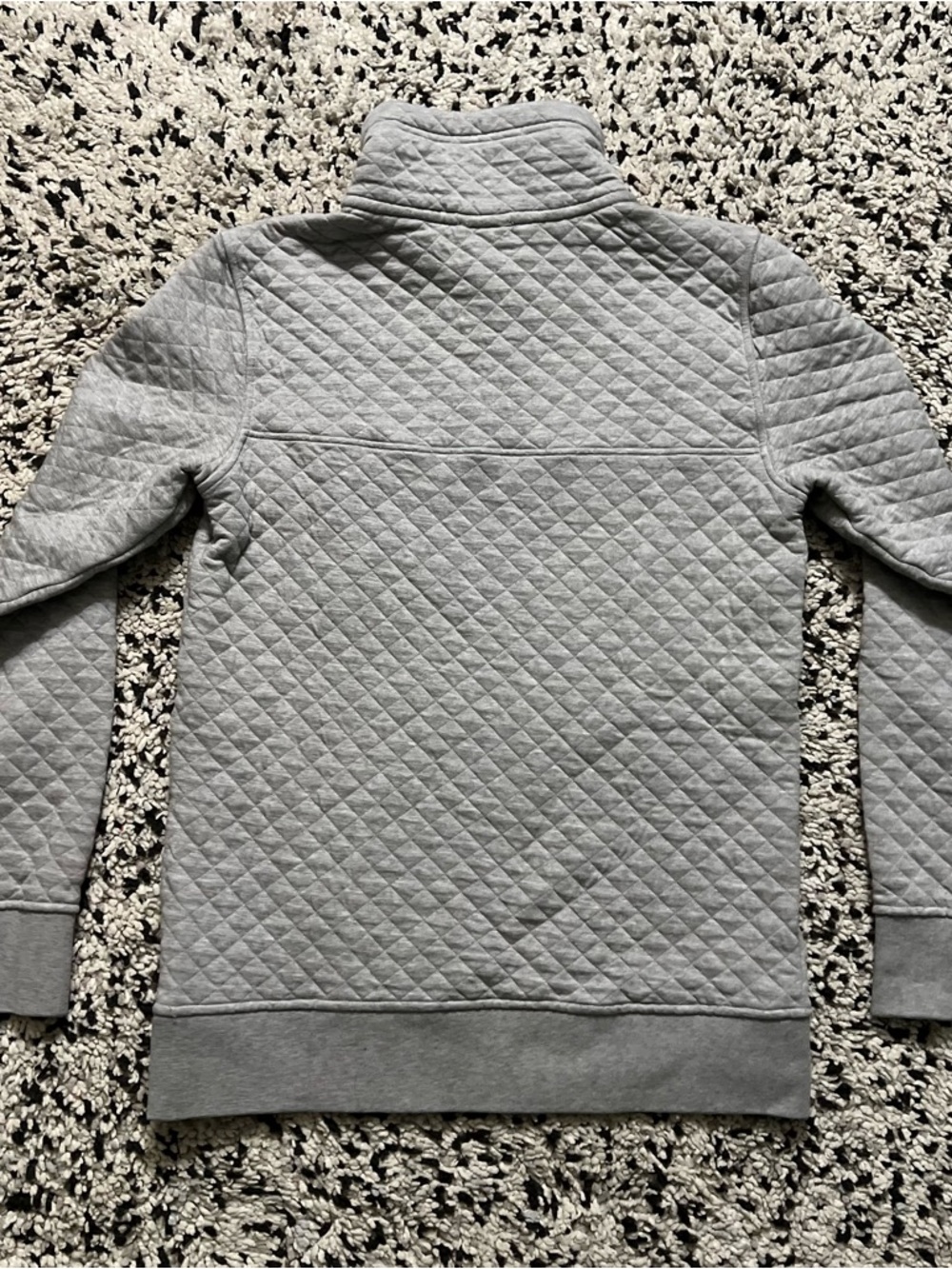 Patagonia Organic Cotton Quilt Snap-T Pullover Sweater Grey Burgundy Women’s XS - Picture 15 of 16